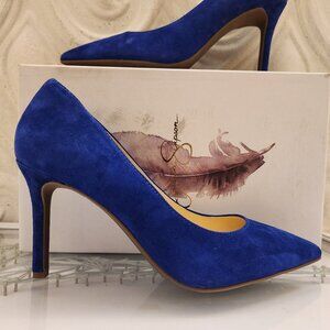 Jessica Simpson Brillant Blue Kid Suede Heels. NIB. Size 8.5. Customer return.